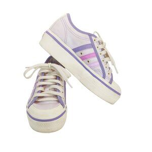 Adidas Nizza Almost Pink Lilac Platform Sneakers Kids Size 4 GY7051